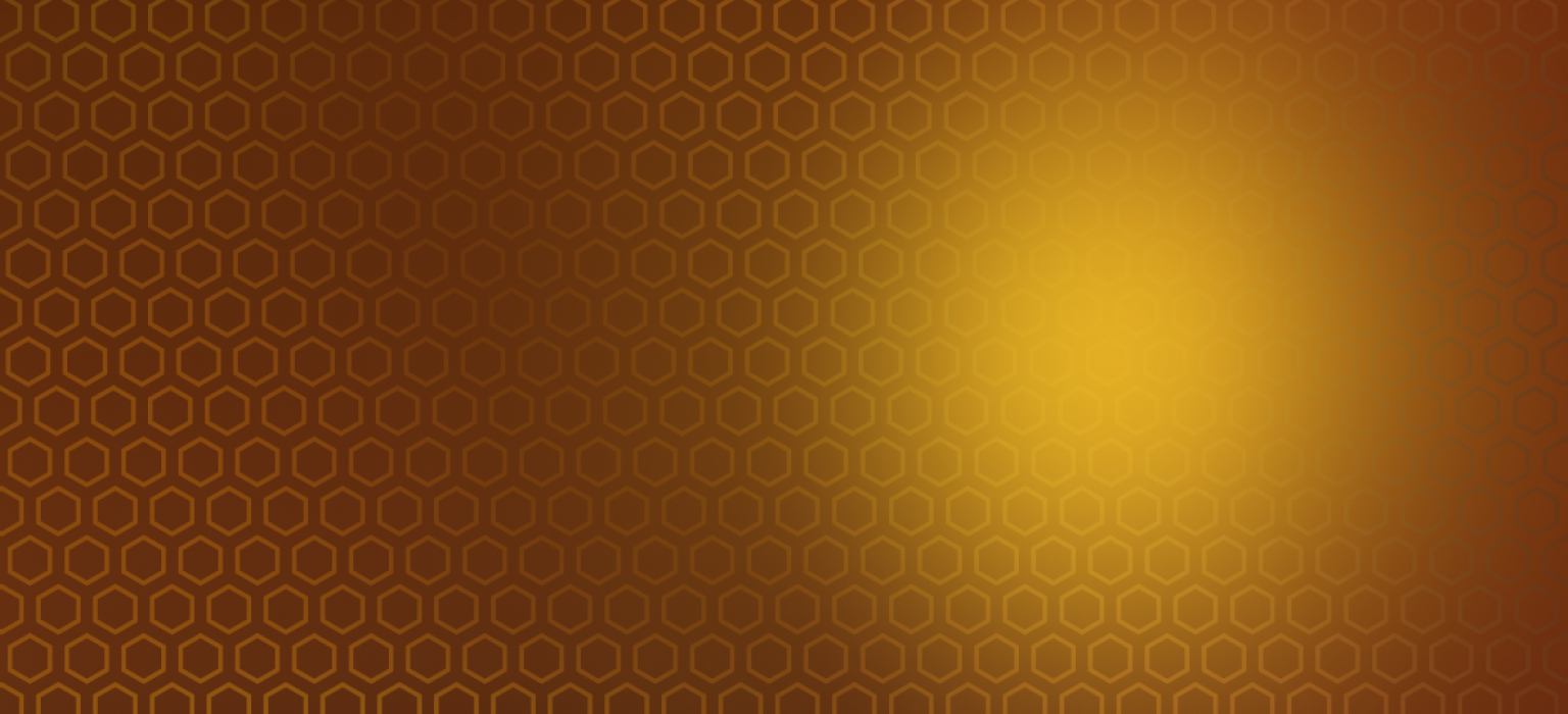 Zlaté pozadí se šestiúhelníkovým vzorem.